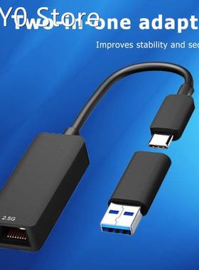 2 in 1 USB3.0/Type-C to Gigabit Ethernet 2500M Converter Mul