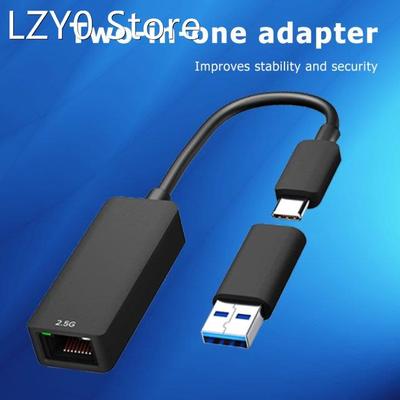 2 in 1 USB3.0/Type-C to Gigabit Ethernet 2500M Converter Mul
