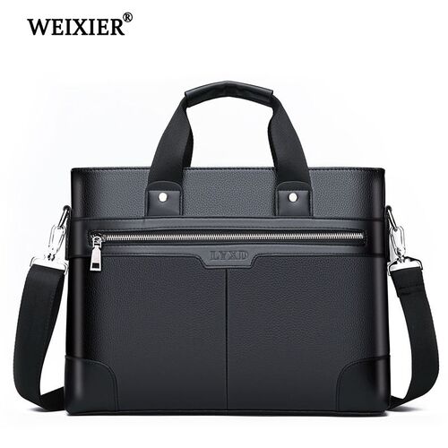 WEIXIER Men PU Leather Shoulder Fashion Business Bags Handb