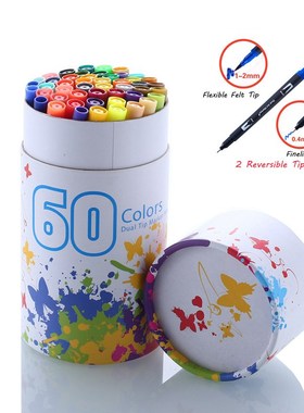 60 Colors Art Markers Pens Fineliner Color Pens Drawing Pain