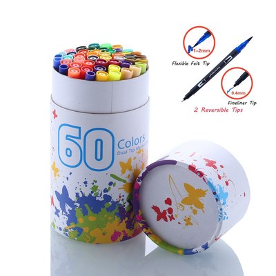 60 Colors Art Markers Pens Fineliner Color Pens Drawing Pain