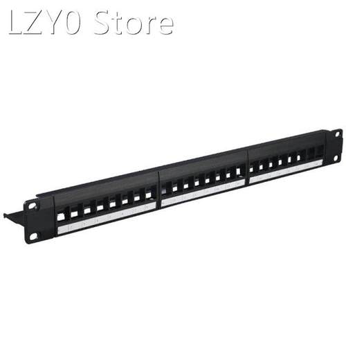 19-Inch 1U Cabinet Rack Through 24-Port CAT6 Patch Panel RJ4