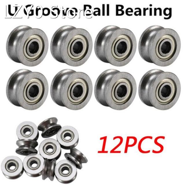 12Pcs/Set U604ZZ 4*12*4mm U Groove Ball Bearing Guide Pulley