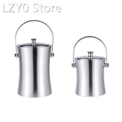 Stainless Steel Ice Cube Container with Lid and Tongs Champa