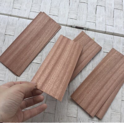 20Pieces/Lot  6x16cm Thickness0.5mm  Sapele Wood Chips Soli