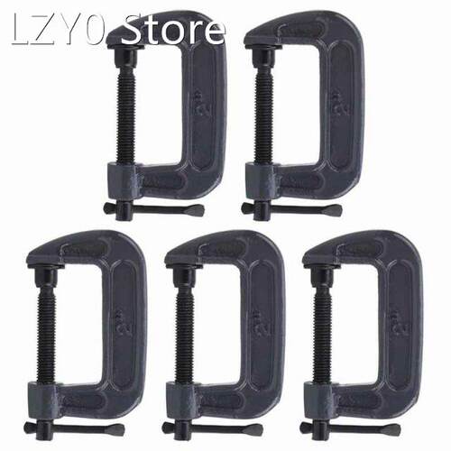 5 pcs Heavy Duty G Clamp Malleable cast iron Desktop Worktab