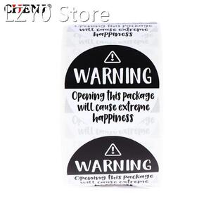 500pc Black White Adorable Warning Sticker Labels 1.5inch Ex