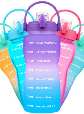 BuildLife 2L 3.8L Tritan Gallon Water Bottle Flip-Flop Motiv