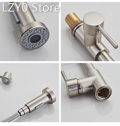Pull Out Bathroom Vessel Sink Faucet Spring Style Mixer Basi