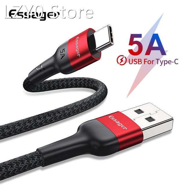 Essager 5A USB Type C Cable For Huawei Mate 30 P30 P20 Pro L