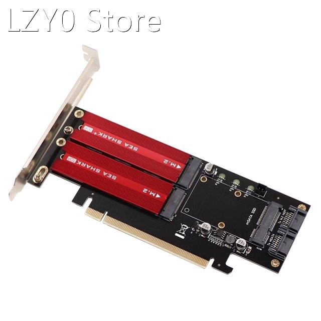 M2 NVMe SSD NGFF to PCIE 3.0 X16 Adapter M Key B Key MSATA P