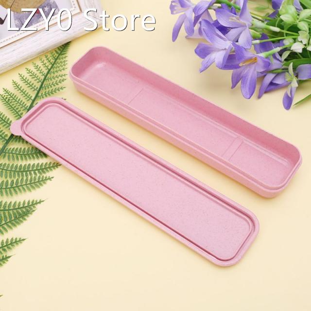 Portable Eco-Friendly Wheat Straw Cutlery Camping Picnic Box