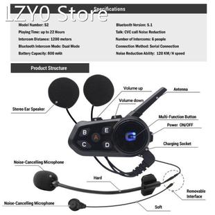 1200m Intercom Distance Earpiece Bluetooth-compatible Earpho