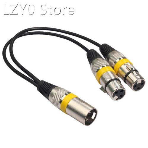 30Cm 3Pin Xlr Male to 2 Xlr Female Audio Extension Cable Y S