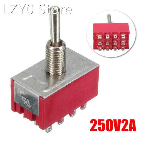 250V 2A 12Pin 3 Speed Toggle ON-OFF Switch Automatic Reset R