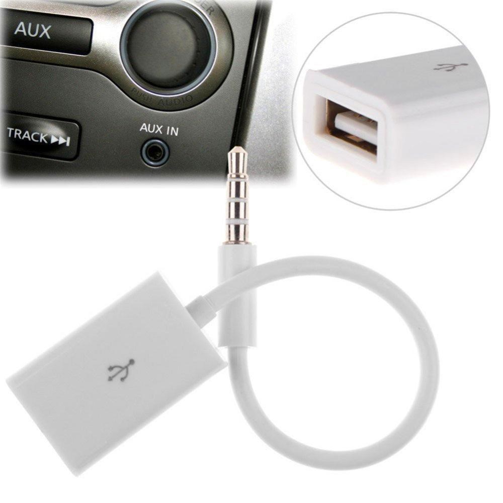 Jack 3.5 AUX Audio Plug To USB 2.0 Converter USB Cable Cord