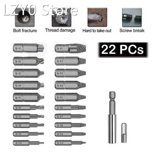 Dreamburgh 22Pcs/Set Damaged Stripped Screw Extractor Set fo