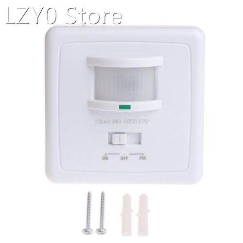 220-240V AC Wall Mounted 9m Automatic PIR Infrared LED Motio