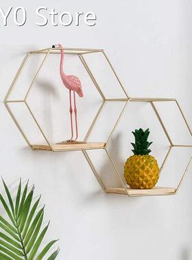 16inch DIY Decoration Holder Black/Gold Double Hexagonal Iro