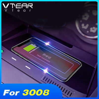 Vtear For Peugeot 3008 5008 Interior Accessories Car QI Wir