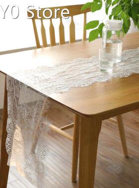 Christmas Tassel Table Runner Hollow Lace Tablecloth TV Cabi