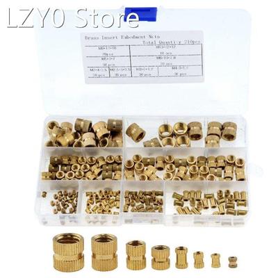 210PCS/Set M2-M10 Brass Cylinder Knurled Threaded Round Inse