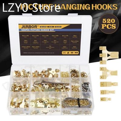 520pcs Picture Hangers Photo Frame Hook Picture Frame Wooden