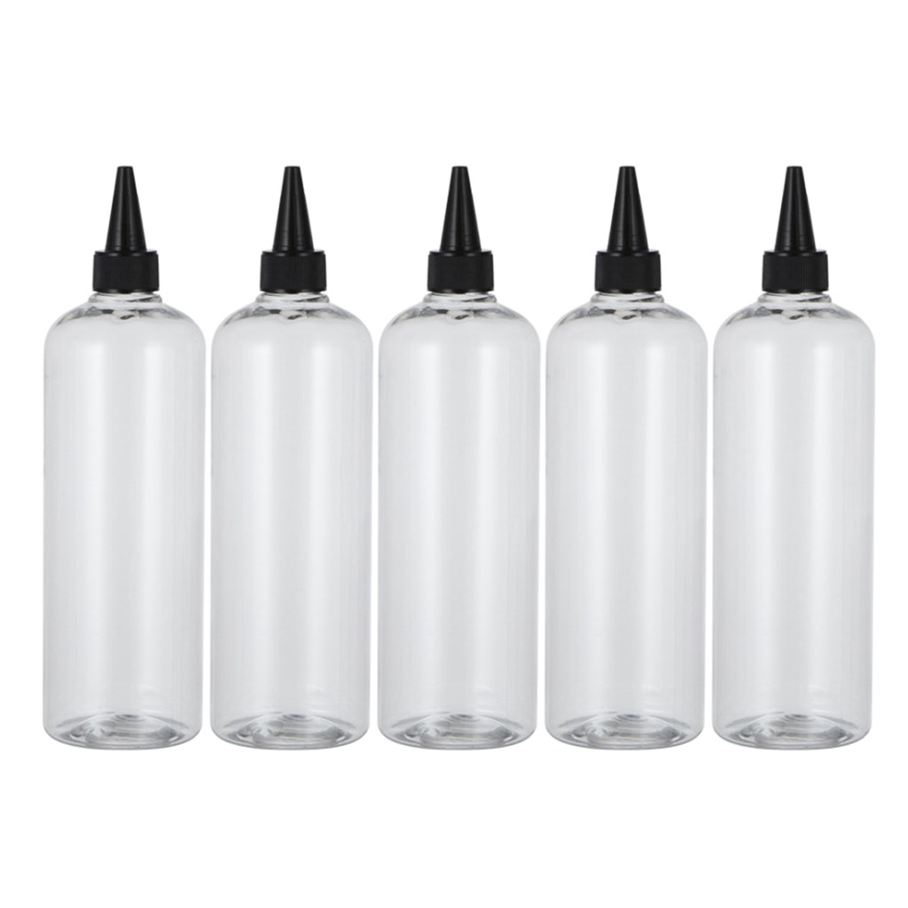 5 Pieces 500ml Plastic Squeeze Squirt Bottles Condiment Bot
