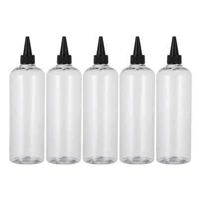 5 Pieces 500ml Plastic Squeeze Squirt Bottles Condiment Bot