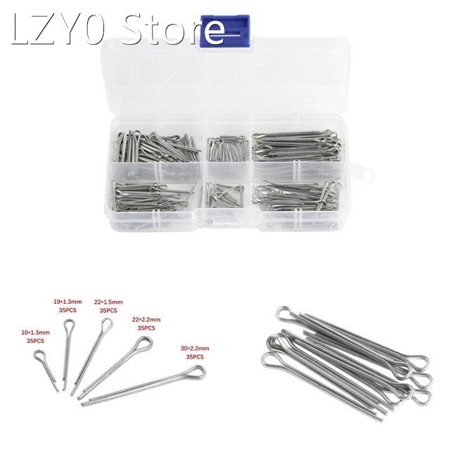 175Pcs Assorted Sliver Split Pins Cotter Fixings Assorted Si