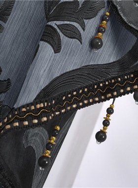 1 Piece Luxury Beaded Valance Rustic Decorative Window Curta