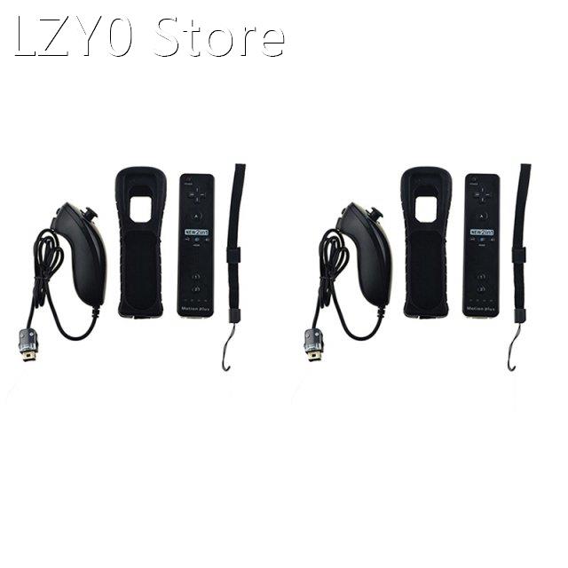 2X Built-In Motion Plus Remote Controller Nunchuk Gamepad Fo