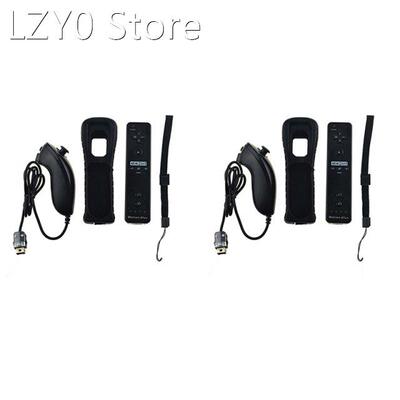 2X Built-In Motion Plus Remote Controller Nunchuk Gamepad Fo