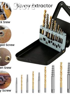 10pc Screw Extractor Cobalt Left Hand Drill Bit Set Broken B