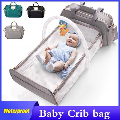 3 In 1 Diaper Bag Backpack Foldable Baby Bed Waterproof Tra
