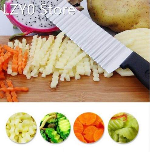 Potato French Fry Cutter Stainless Steel Serrated Blade Easy