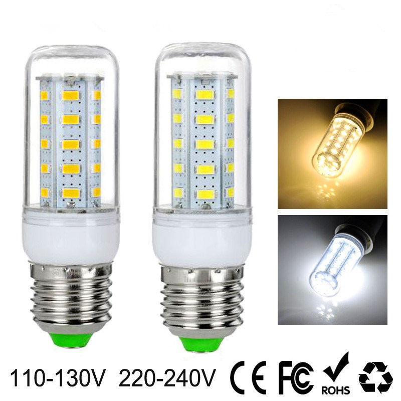 E27 LED Lamp E14 LED Bulb SMD5730 110V 220V Corn Bulb 24 36