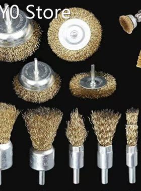 10pcs/set Brass Brush Wire Wheels Brushes Drill Rotary Tools