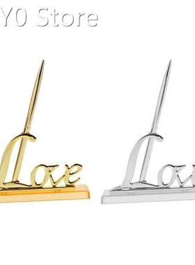 Love Metal Signing Pen with Square Pen Holder Sign Writing P