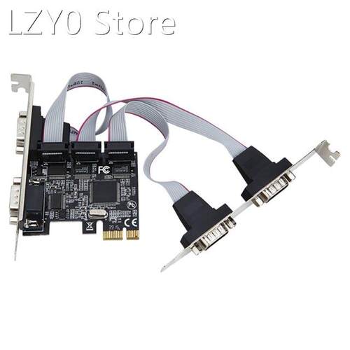 Pcie 4 Ports Serial Add On Card Multi RS232 DB9 COM Expansio