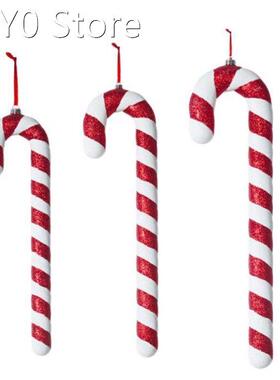 2022 New Candy Cane Ornament Glitter Christmas Canes Decorat