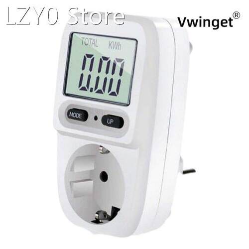 230V AC EU Digital LCD Power Meter Wattmeter Socket Wattage
