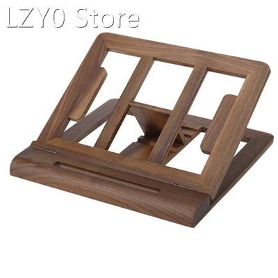Wooden Notebook Stand, Adjustable Height Foldable Heat Dissi