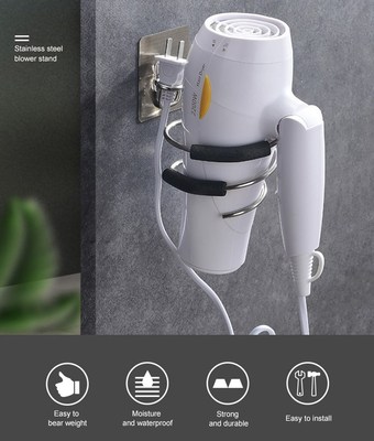 Bathroom Shelf Hair Dryer Holder Stand Shelf Shaving Razor