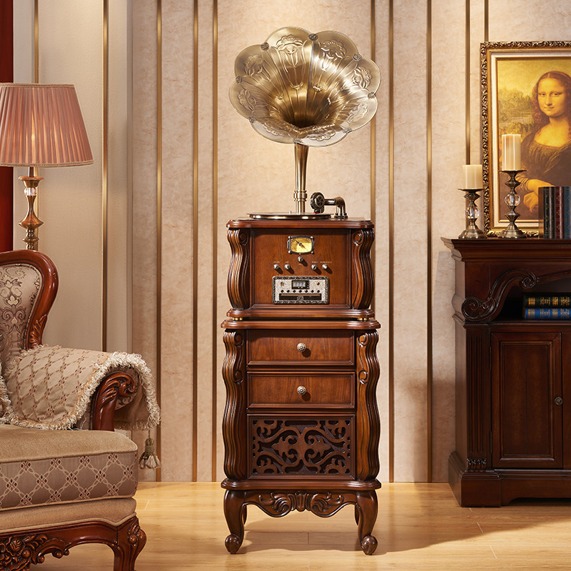 HIFI复古留声机欧式客厅老式音响黑胶唱片CD蓝牙音乐播放电唱机