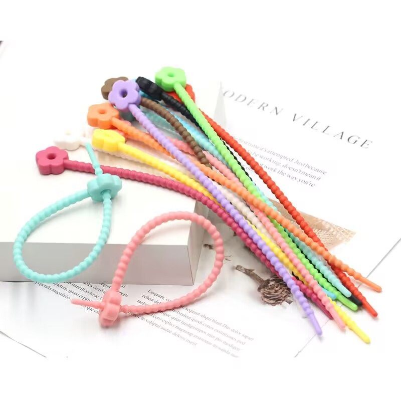 新款彩色小花硅胶扎带多功能收纳扎绳diy钥匙扣包包饰品挂件配件,饰品/流行首饰/时尚饰品新,链条,淘宝优惠券,粉丝福利购,淘宝优惠卷