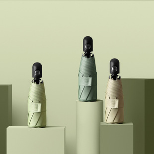 五折自动胶囊伞太阳伞小巧便携遮阳伞黑胶防晒雨伞女印logo