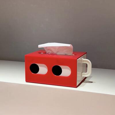 大眼睛纸巾盒客厅家用抽纸盒茶几摆件创意餐桌可爱表情纸巾收纳盒