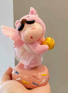 好可爱！转转蜡笔小新摆件桌面装饰品客厅电视柜手办创意家居好物