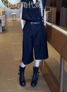 黑色六分西装裤女2025秋季新款宽松显瘦休闲裤子小个子七分阔腿裤
